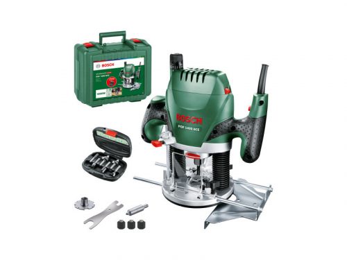 BOSCH Felsőmaró POF 1400 ACE + 6 részes marófej készlet kofferben / 1400 W