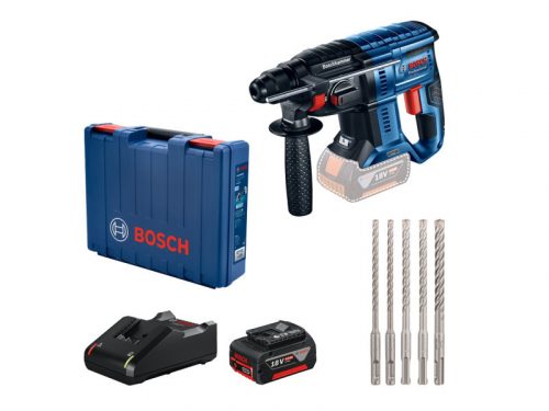 BOSCH GBH 180-LI akkus fúrókalapács + 1 x 4,0 Ah-s akku + SDS Plus készlet szerszámtáskában