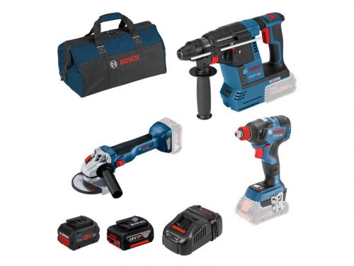 BOSCH Erőcsomag GBH + GDX + GWS + táska (1 x 5,0 Ah +1 x 8,0 Ah ProCore + töltő)