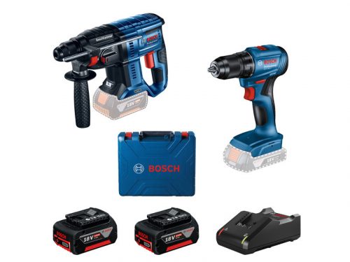 BOSCH Akkus fúrócsavarozó GSR 185-LI + Akkus fúrókalapács GBH 180-LI (2 x 4,0 Ah + töltő)