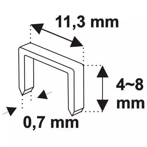 Kárpitos tűzőgép 4-8mm, kapocsvastagság 0,7mm