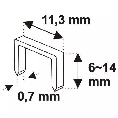 Kárpitos tűzőgép 4-14mm, állítható nyomás, kapocsvastagság 0,7mm