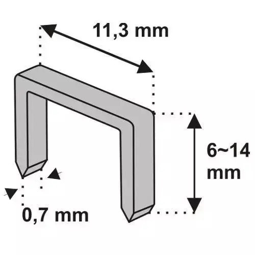 Tűzőkapocs 12mm, kapocsvastagság 0,7mm, 1000db, D53