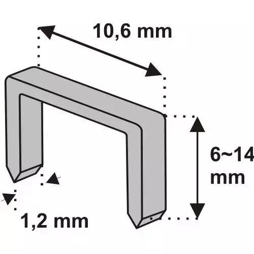 Tűzőkapocs 12mm, 1000db, D11, (1,2x10,6mm)