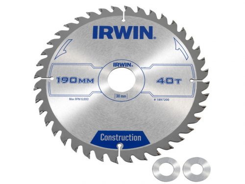 IRWIN1 Fűrésztárcsa fához 190 x 30 mm / 40T