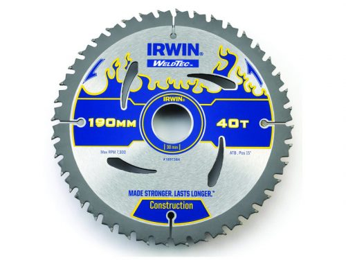 IRWIN1 Fűrésztárcsa fához 190 x 30 mm / 40T