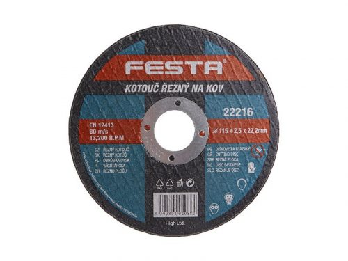 FESTA Vágókorong fémre 115 x 2,5 x 22,2 mm