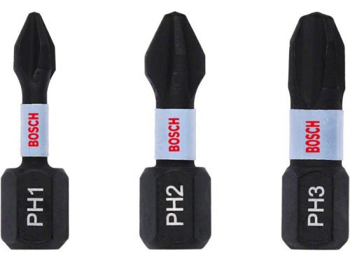 BOSCH Bithegy készlet 3 részes PH1 / PH2 / PH3 x 25 mm Impact Control