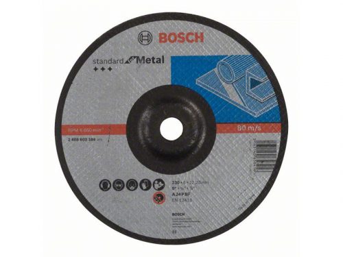 BOSCH Tisztítókorong fémre 230 x 6,0 x 22,2 mm hajlított Standard for Metal A 24 P BF