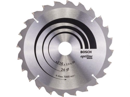 BOSCH Fűrésztárcsa fához 216 x 30 x 2,0 mm / 24T Optiline Wood ATB / N