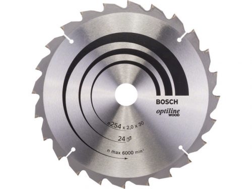 BOSCH Fűrésztárcsa fához 254 x 30 x 2,0 mm / 24T Optiline Wood ATB / N