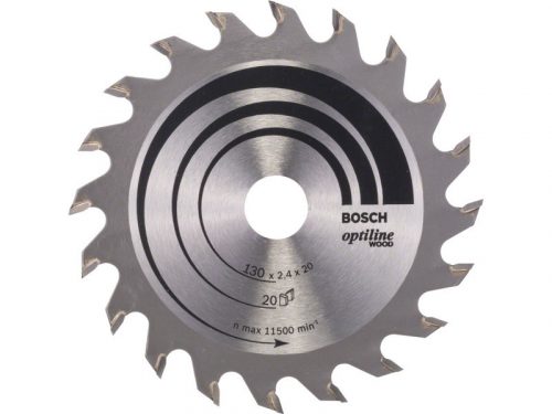 BOSCH Fűrésztárcsa fához 130 x 20/16 x 2,4 mm / 20T Optiline Wood ATB