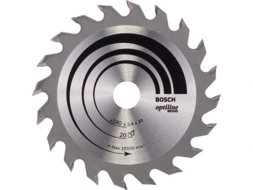 BOSCH Fűrésztárcsa fához 140 x 20/12,7 x 2,4 mm / 20T Optiline Wood ATB