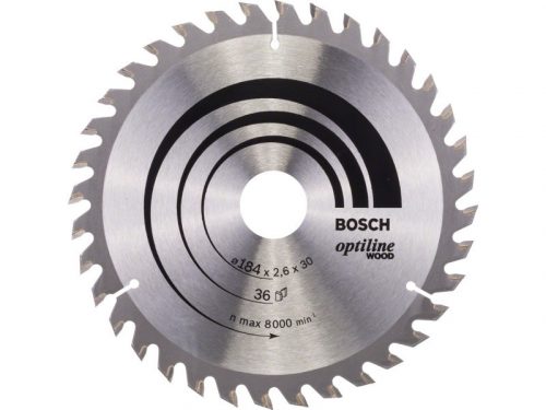 BOSCH Fűrésztárcsa fához 184 x 30 x 2,6 mm / 36T Optiline Wood ATB