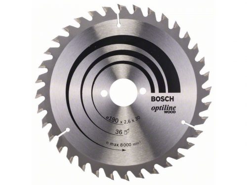 BOSCH Fűrésztárcsa fához 190 x 30 x 2,6 mm / 36T Optiline Wood ATB