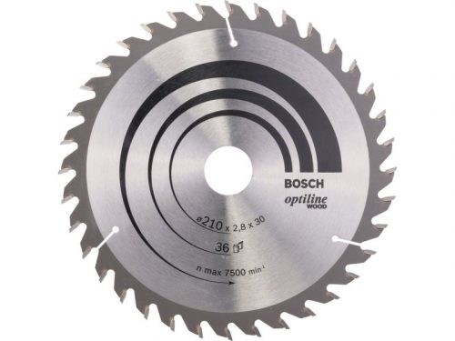 BOSCH Fűrésztárcsa fához 210 x 30 x 2,8 mm / 36T Optiline Wood ATB