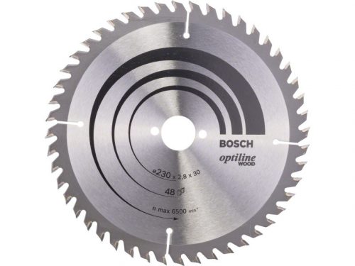 BOSCH Fűrésztárcsa fához 230 x 30 x 2,8 mm / 48T Optiline Wood ATB