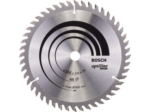 BOSCH Fűrésztárcsa fához 184 x 16 x 2,6 mm / 48T Optiline Wood ATB