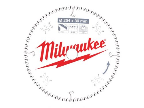 Milwaukee Körfűrészlap gérvágókhoz (Alu) 254x30x3.0x80 TF NEG. - 1 db 4932471318