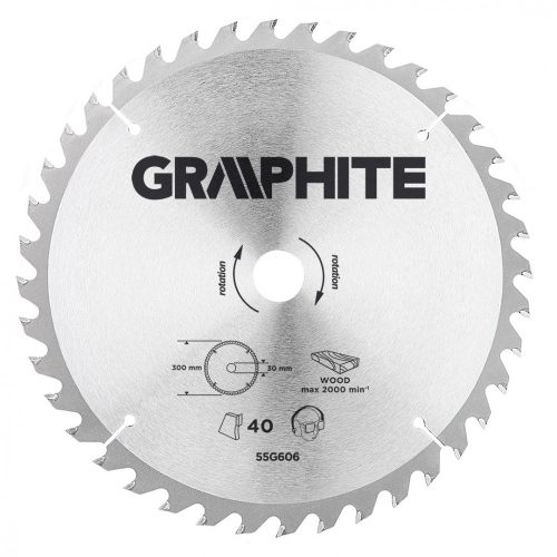 GRAPHITE Körfűrészlap, keményfém, 300x30mm, 40 fog