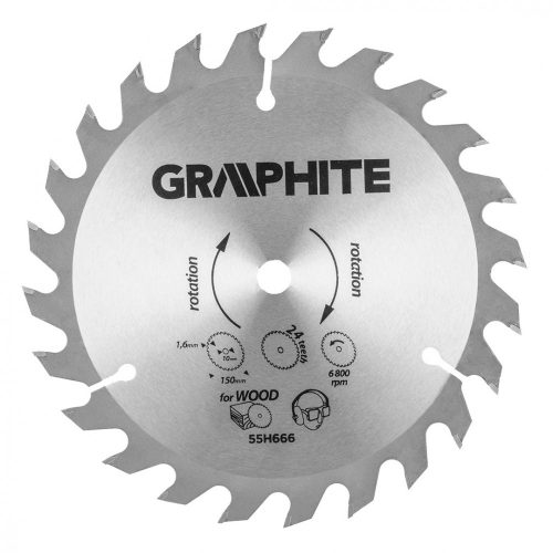 GRAPHITE Körfűrészlap 150X10, 1,6mm, Z24, 58G008-hoz, Energy+