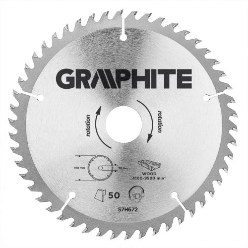 GRAPHITE Körfűrészlap keményfém fogakkal, 190x30mm , 50 fog