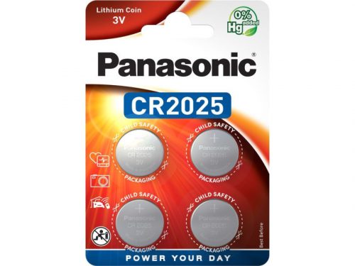 PANASONIC CR2025 3V lítium gombelem 4db/cs