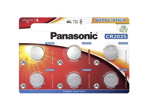 PANASONIC CR2025 3V lítium gombelem 6db/cs