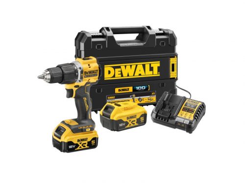 DEWALT Akkus ütvefúró-csavarozó 18 V szénkefe nélküli 68 Nm (2 x 5,0 Ah akku + töltő + TSTAK)