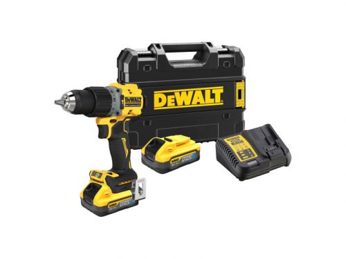 DEWALT Akkus fúrócsavarozó 18 V szénkefe nélküli (2 x 5,0 Ah akku + töltő + TSTAK) DCD805H2T