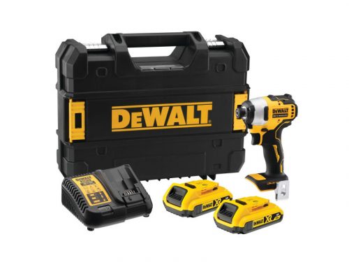 DEWALT Akkus ütvecsavarozó 18 V szénkefe nélküli (2 x 2,0 Ah akku + töltő + TSTAK) DCF809D2T