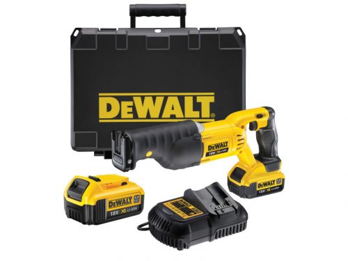 DEWALT Akkus szablyafűrész 18 V szénkefe nélküli (2 x 4 Ah + töltő + TSTAK) DCS380M2