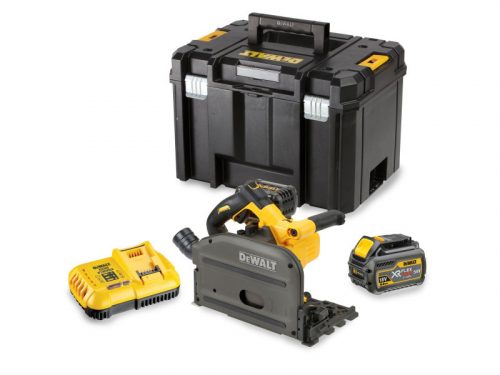 DEWALT Akkus merülő körfűrész 54 V szénkefe nélküli (2 x 6 Ah + töltő) DCS520T2