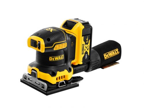 DEWALT Akkus excenter csiszoló 18 V szénkefe nélküli (2 x 5,0 Ah akku + töltő) DCW200P2