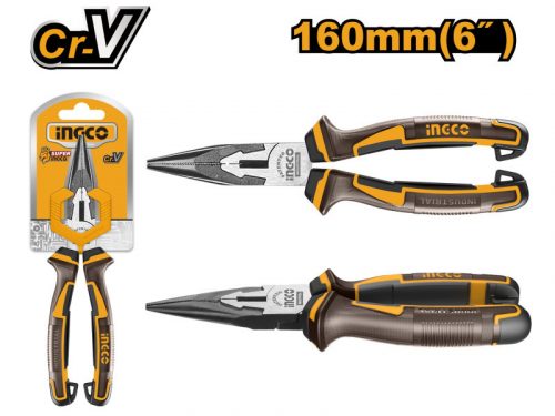 INGCO Hosszúcsőrű fogó 160 mm CrV