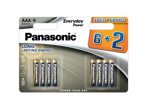 PANASONIC AAA/mikro tartós alkáli elem 8 db/cs