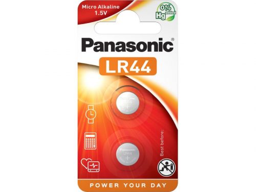 PANASONIC LR44 alkáli gombelem 2 db/cs