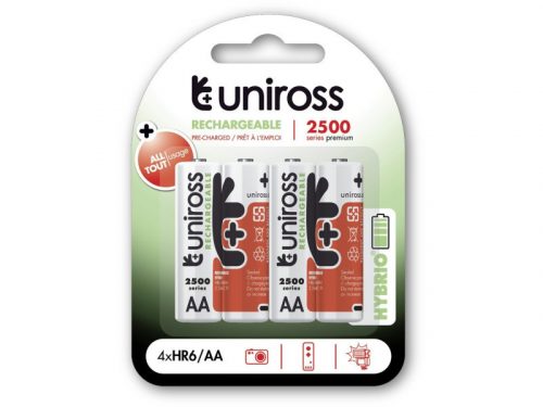 UNIROSS AA/ceruza akkumulátor 1,2 V 2500 mAh (4 db/cs)