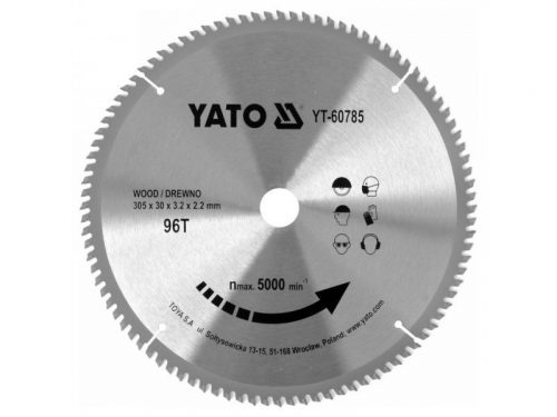 YATO Fűrésztárcsa fához 305 x 30 x 2,2 mm / 96T