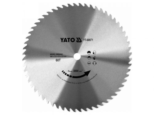 Fűrésztárcsa fához 500x32mm 60T YATO