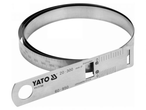 YATO Precíziós mérőszalag (+-0,01 mm), átmérő 30-300 mm, körméret 60-950 mm inox